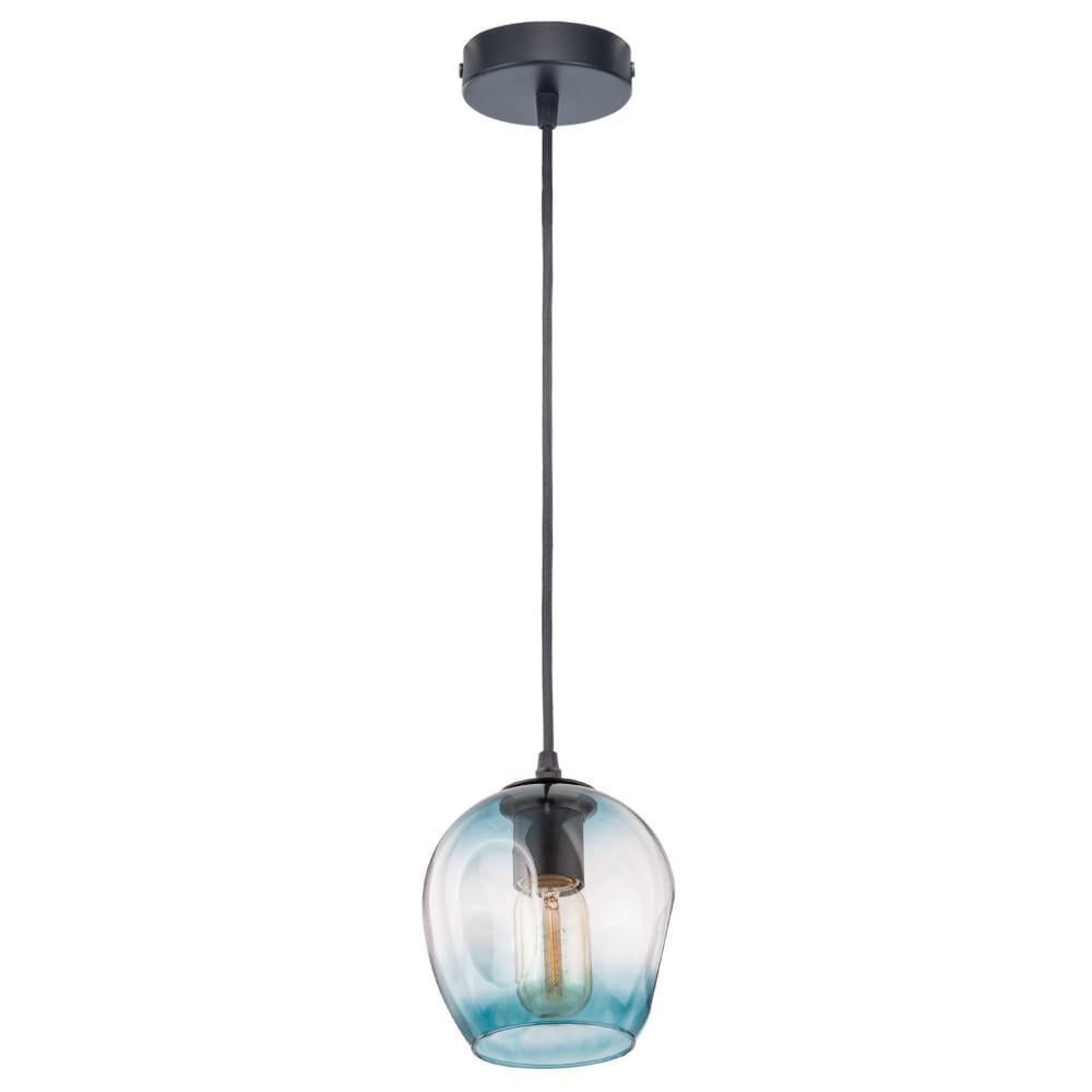 Подвесной светильник Tulpan Black со стеклянным плафоном Blue (PL-00101/BLK+BLUE) Подвесной светильник Tulpan Black со стеклянным плафоном Blue (PL-00101/BLK+BLUE)