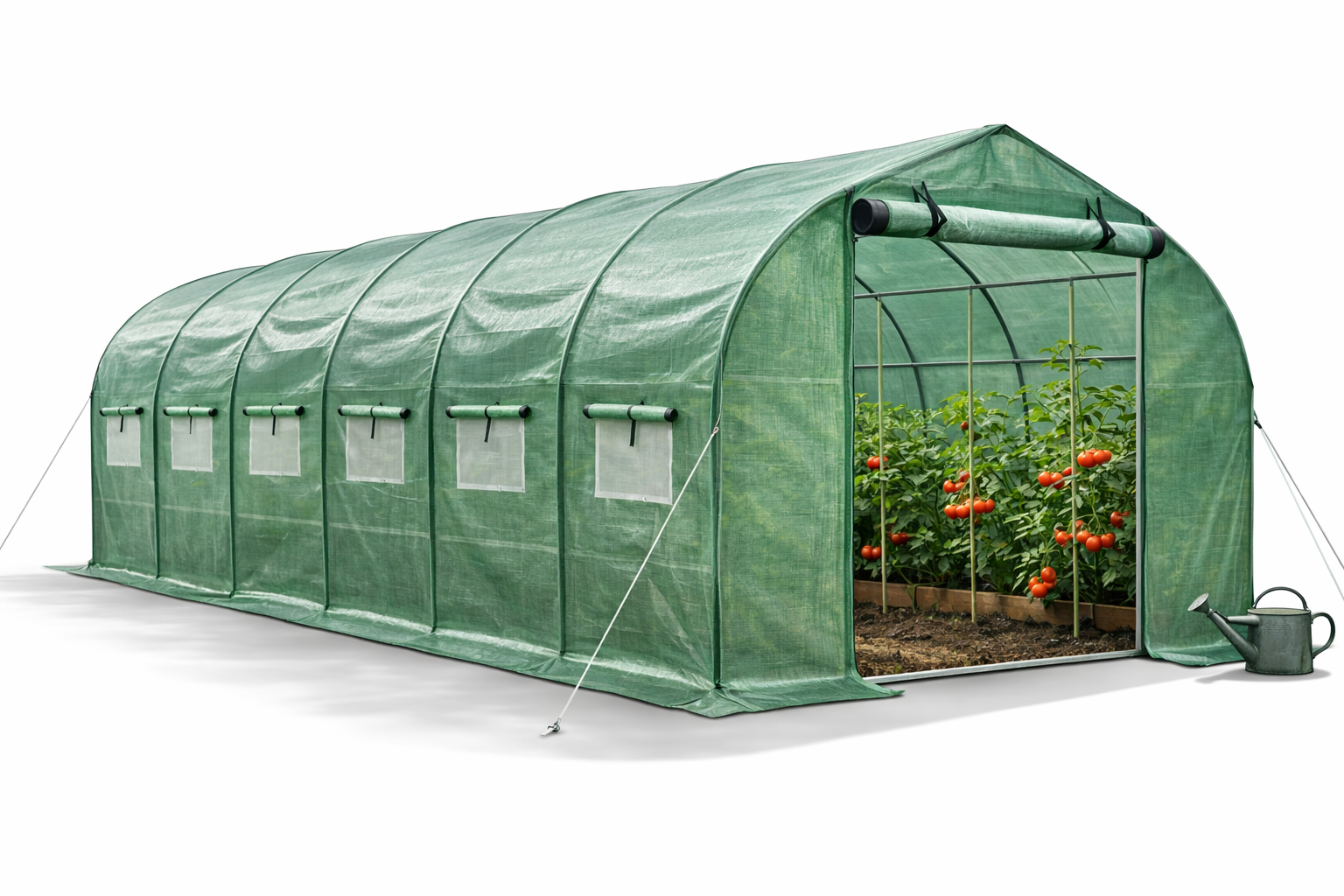 Теплиця каркасна для вирощування овочів Helper HP-1070 18 м2 6х3х2 м Зелений