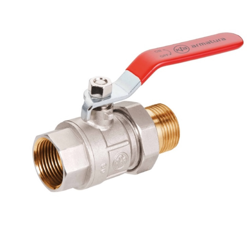 Кран Американка KFA Armatura 3/4" ВЗ прямий латунь нікельована (700-211-20) Кран Американка KFA Armatura 3/4" ВЗ прямий латунь нікельована (700-211-20)