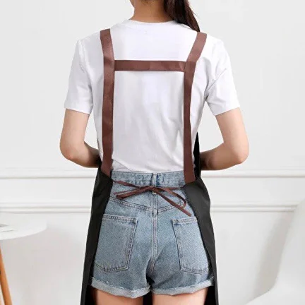 Фартук для кухни женский из водонепроницаемого материала Черный (D00637-1) - фото 2