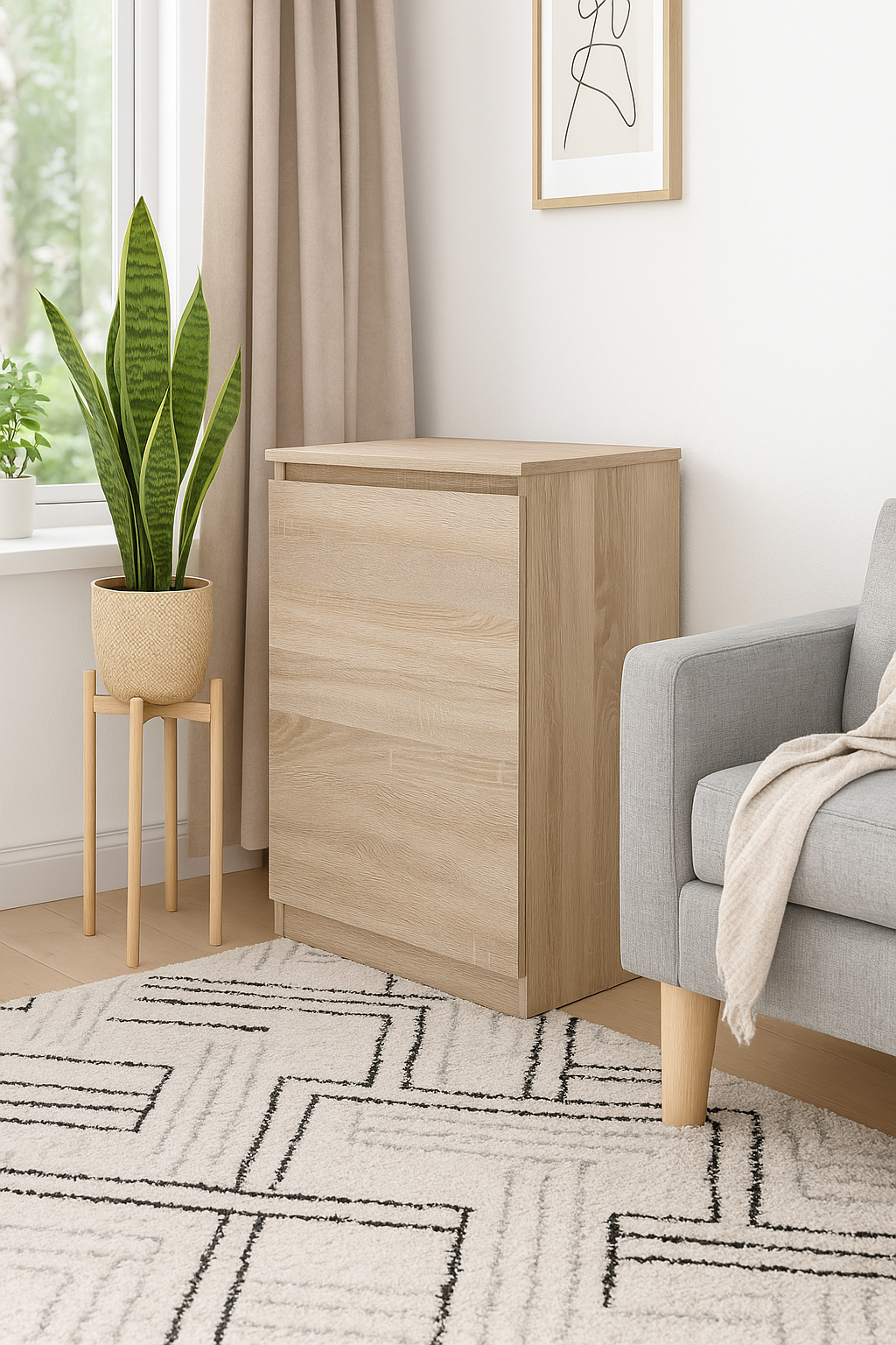 Тумба прикроватная MEBEX 50х40х77,4 см Дуб Сонома (VS3D500DS) - фото 1 Тумба прикроватная MEBEX 50х40х77,4 см Дуб Сонома (VS3D500DS) - фото 1