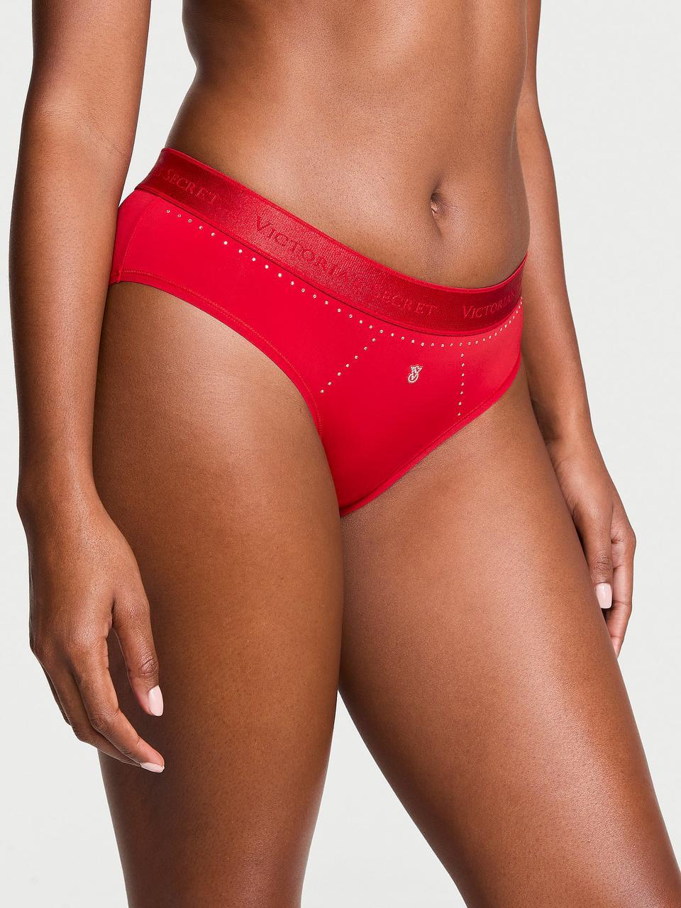 Трусики женские Victoria Secret Logo Micro Shine Hiphugger L Красный (2448131844)