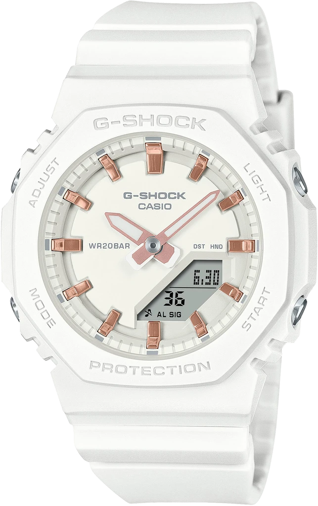Наручные часы женские Casio G-Shock GMA-P2100M-7AER ударопрочные с водозащитой 200 м и белым циферблатом