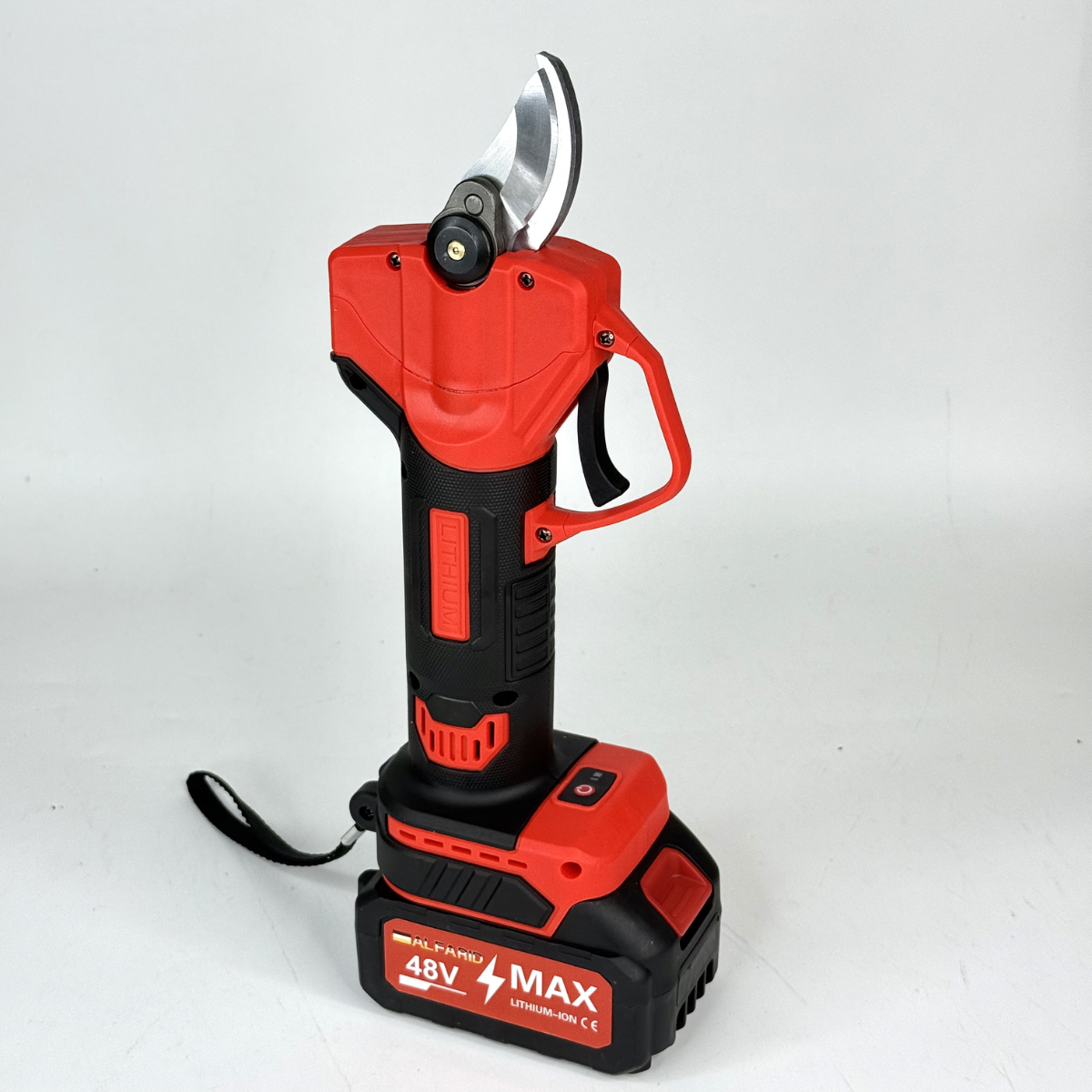 Электросекатор 48V с дисплеем и 2 Li-Ion аккумуляторами Красный (SDTD-824-Red)