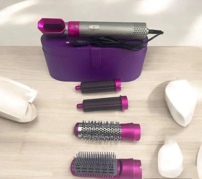 Фен-стайлер женский для волос 5в1 в подарочном кейсе Фиолетовый(2104618480) - фото 4 Фен-стайлер женский для волос 5в1 в подарочном кейсе Фиолетовый(2104618480) - фото 4