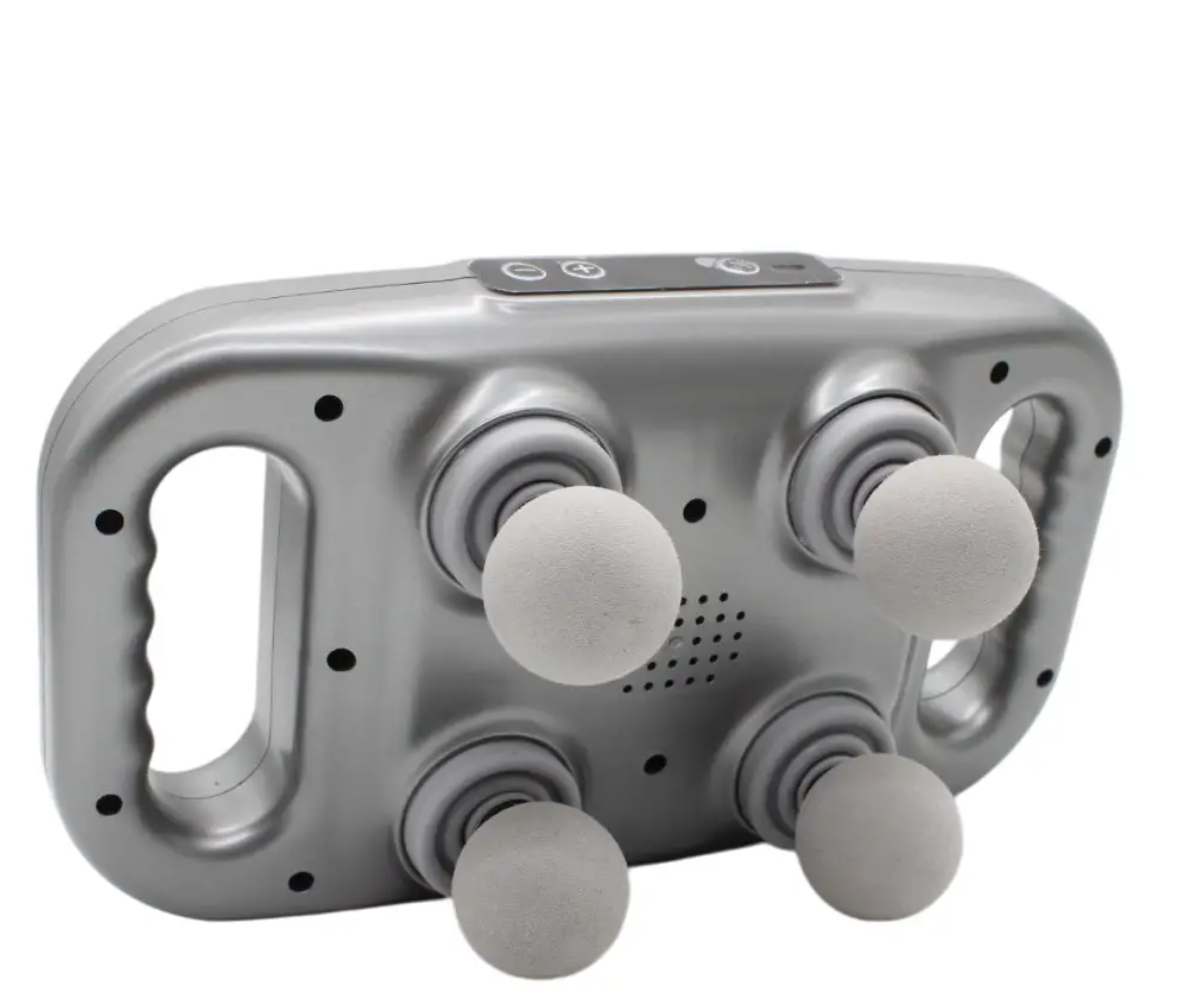 Массажер для спины перкуссионный YCY-1601 с 4 головками Серый (MSGRII-15)