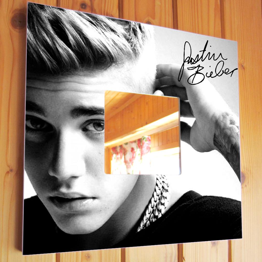 Зеркало с фото Певец Justin Bieber 260х260 мм (M00782)