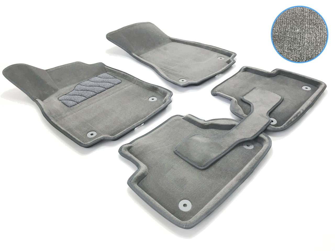 Коврики в салон ворсовые 3D Seintex Audi A4 B9 2015- 5 шт. Серый 87400
