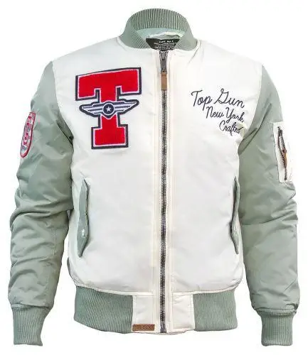 Бомбер Top Gun Stadium Varsity Jacket L Cream (TGJ1636CL) - фото 1