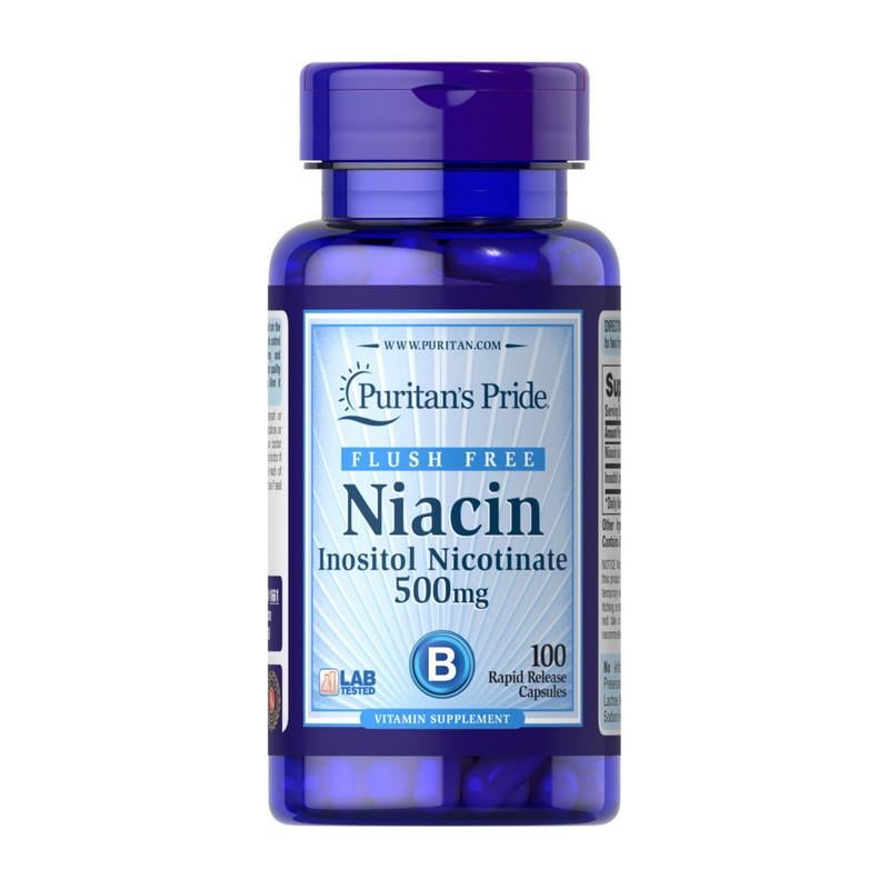 Вітамін B3 Ніацин Puritan's Pride Niacin 500 мг 100 капс. (18124-01)