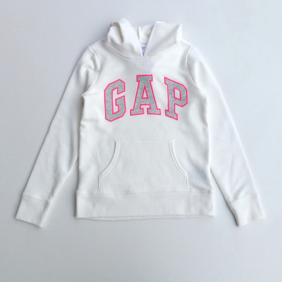 Худі дитяче GАР на флісі з сіро-рожевим лого 140 см Білий