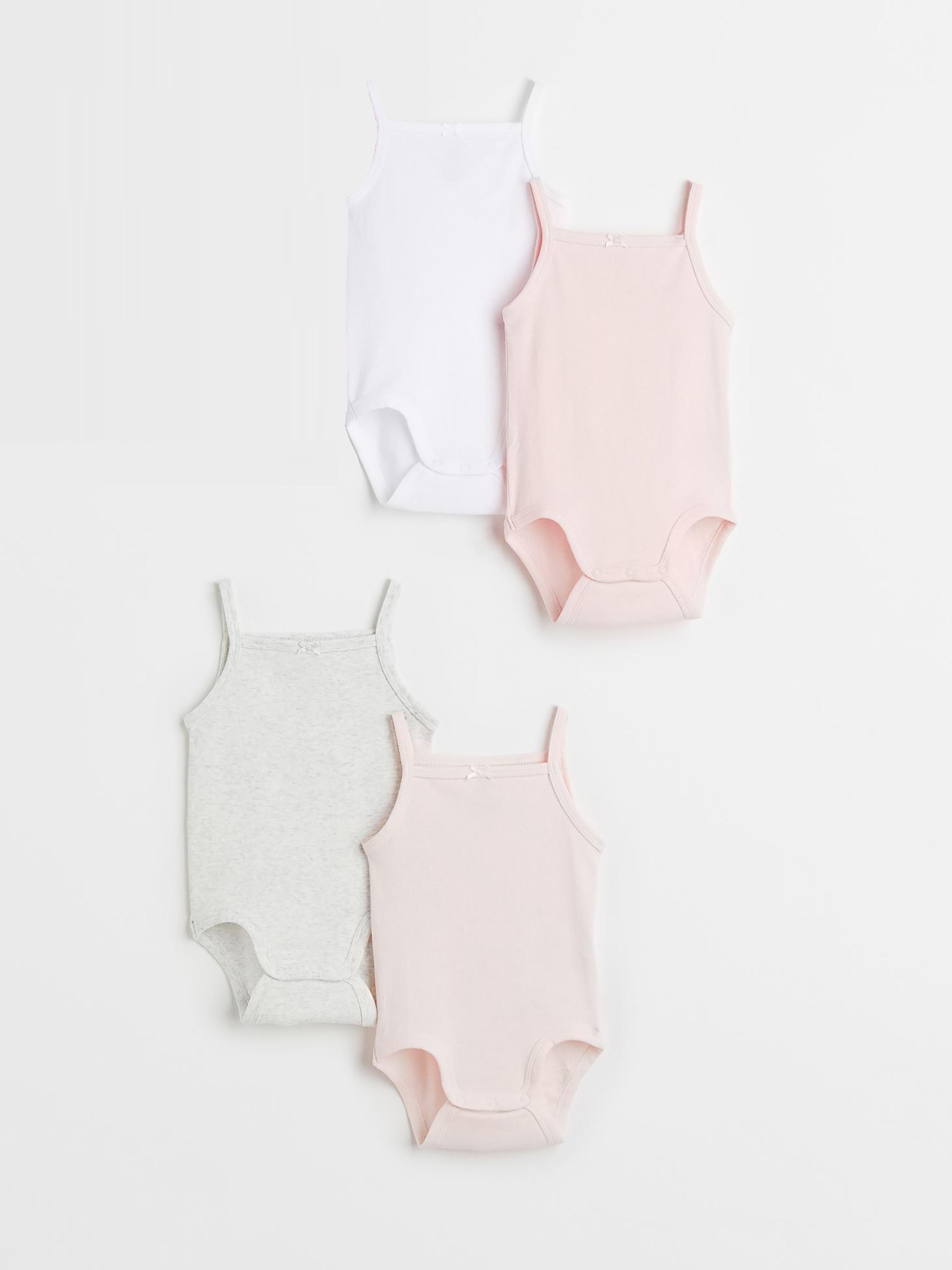 Боді H&M 4 шт. 80 см Рожевий/Сірий/Білий (A30110880194)