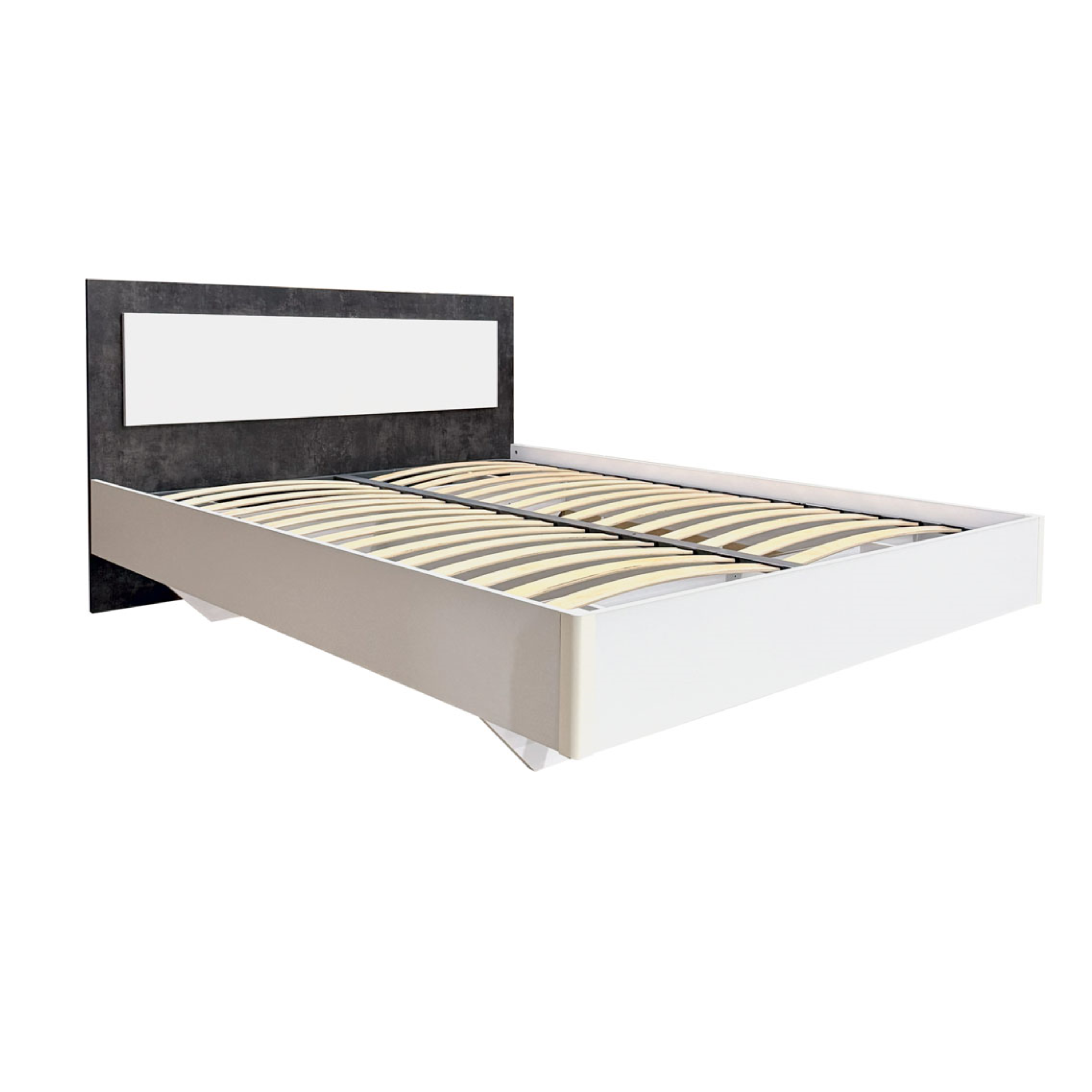 Кровать полуторная Світ Меблів Мия с металлическим каркасом ДСП 120x200 см Нимфеа Альба/Бетон темный Кровать полуторная Світ Меблів Мия с металлическим каркасом ДСП 120x200 см Нимфеа Альба/Бетон темный