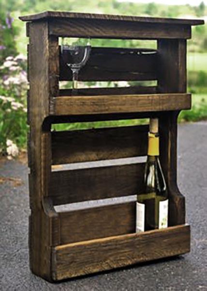 Полка для вина настенная из дерева Каура Рустикал (ПНК-025934)