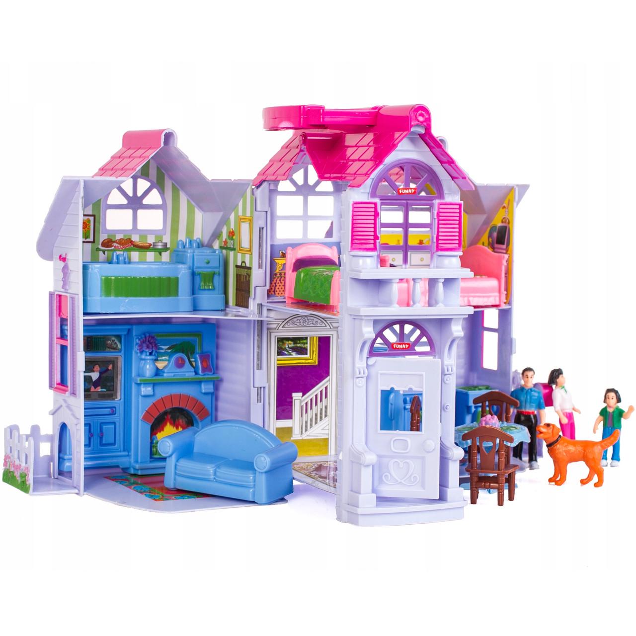 Дом для кукол двухэтажный раскладной с мебелью и фигурками (30465185) - фото 3 Дом для кукол двухэтажный раскладной с мебелью и фигурками (30465185) - фото 3
