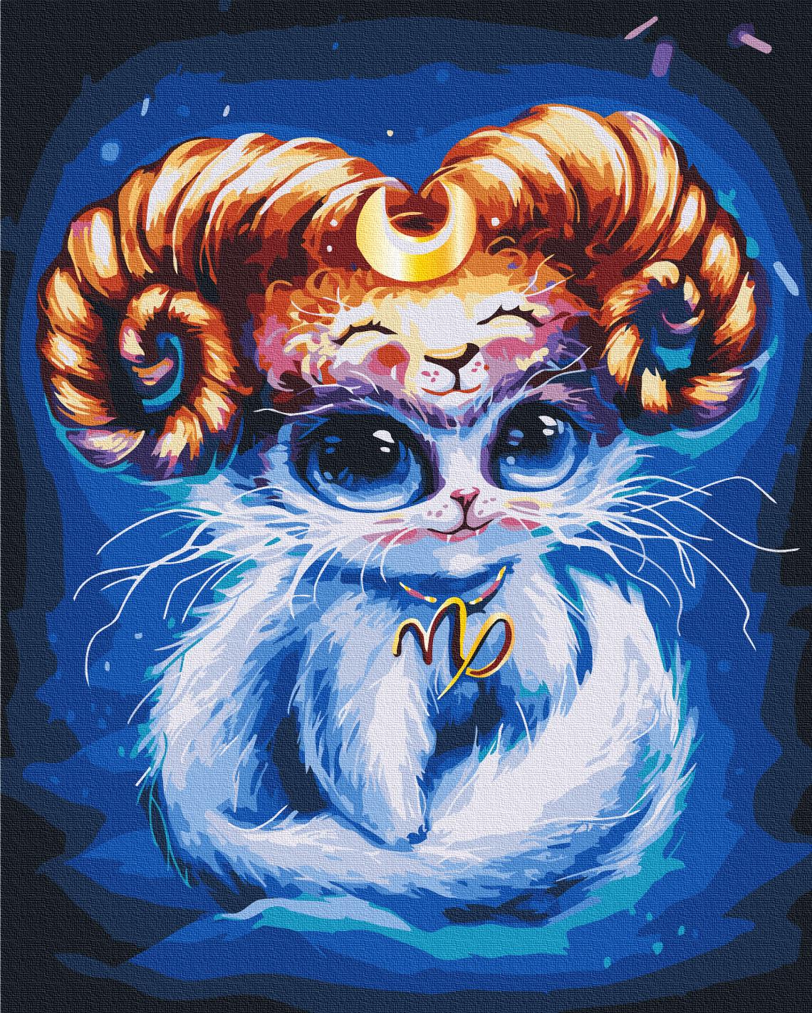 Картина по номерам Brushme Кошка Козерог 40x50 см (BS53913)