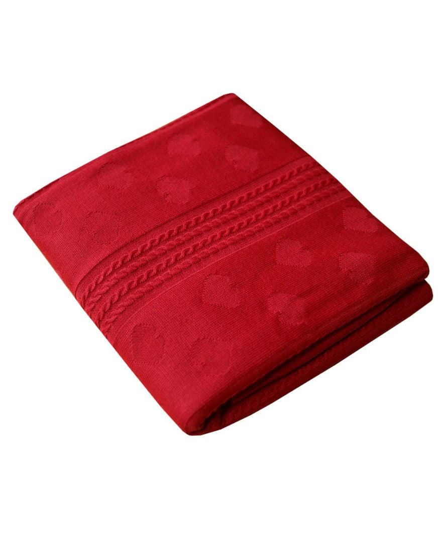 Плед вязаный Valentin красный 130х170 см