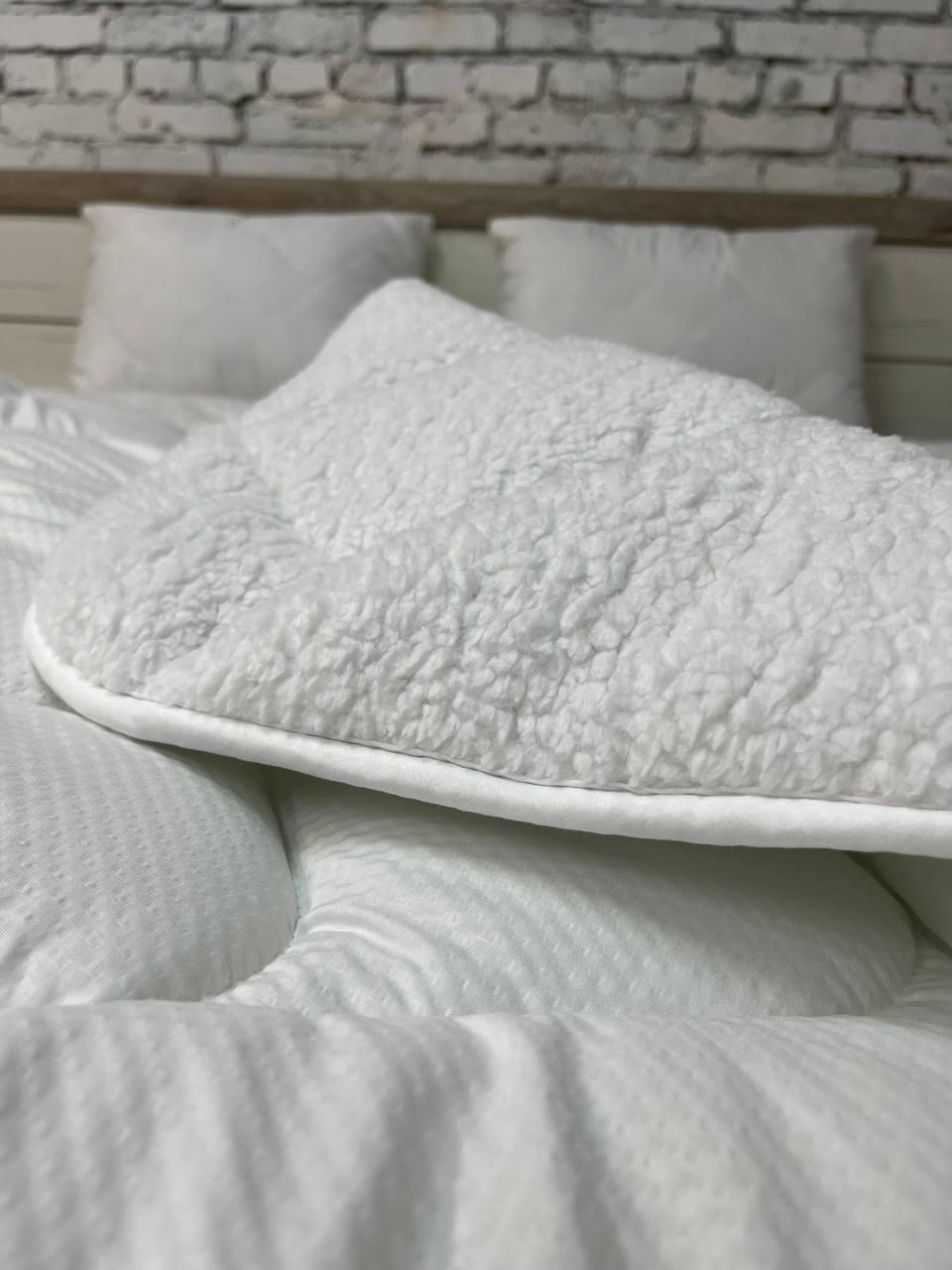 Одеяло меховое холлофайбер зимнее 155х210 см Белый (Д-Al-hutr-kovdra-001) - фото 3