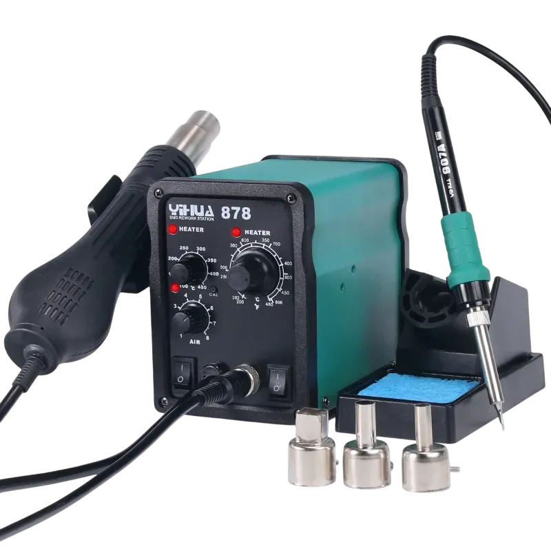 Паяльна станція YIHUA 878 паяльник/турбований фен 1 дисплей 2в1 (2689697952)