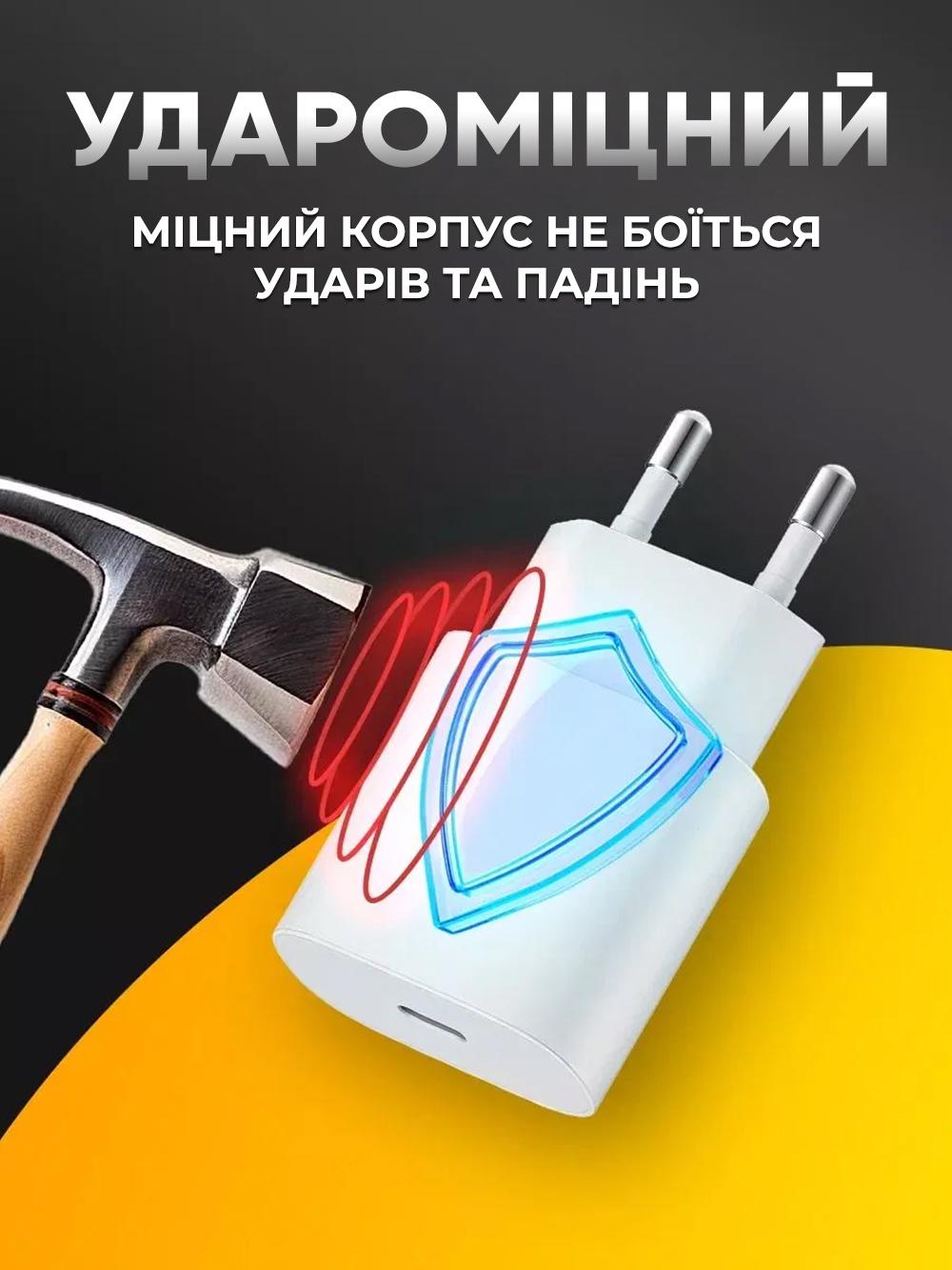 Адаптер для быстрой зарядки iPhone и Android JoyPro 20W Type-C Синий (ebcbb1d0) - фото 8