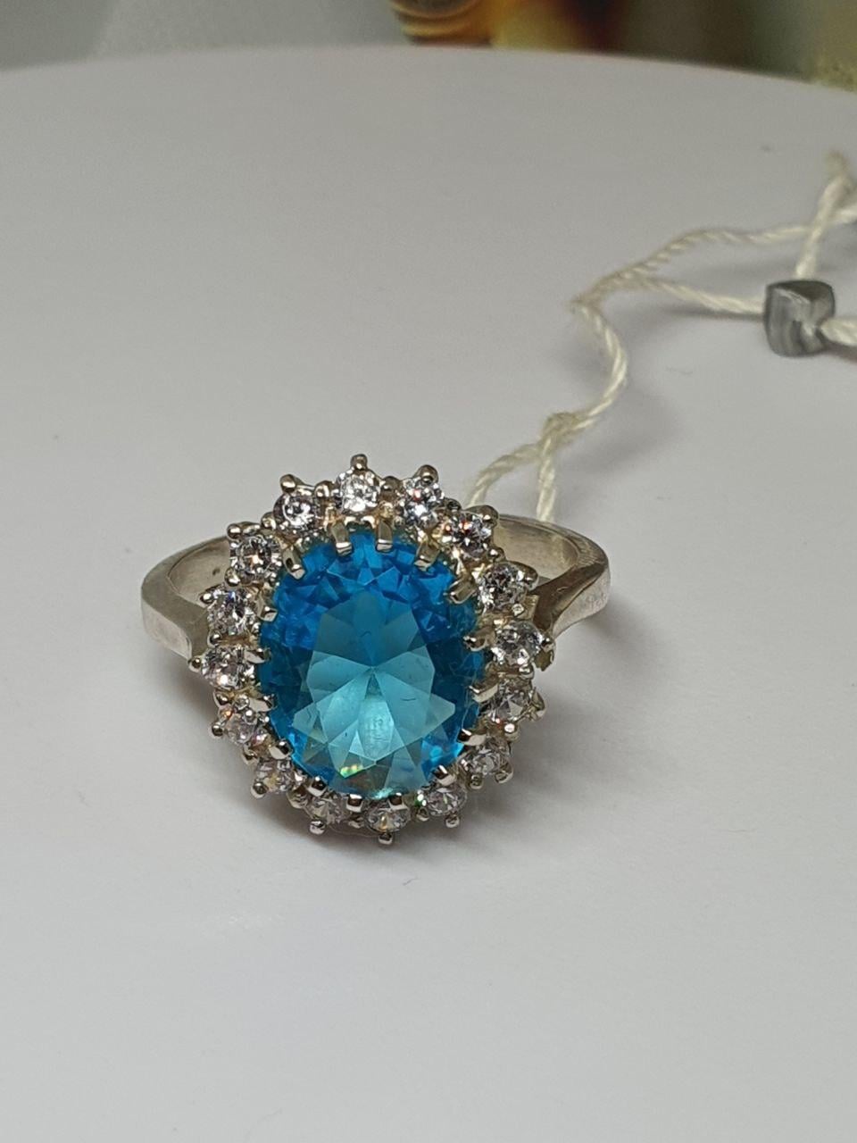 Кольцо серебряное Джоли Кольцо р. 20 925 проба Голубой (30076139)