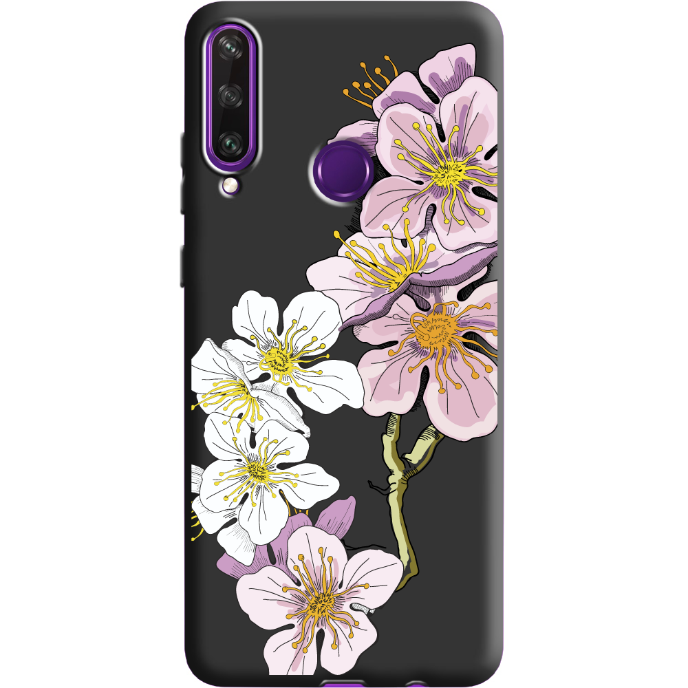 Чехол Boxface Huawei Y6p Cherry Blossom Черный силикон (40017-cc4-40308)