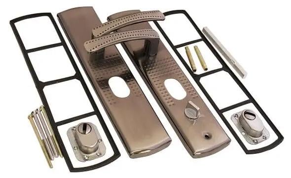 Замок врезной с ручками левый цилиндр 90 мм для дверей 70 мм (26321390) - фото 2 Замок врезной с ручками левый цилиндр 90 мм для дверей 70 мм (26321390) - фото 2