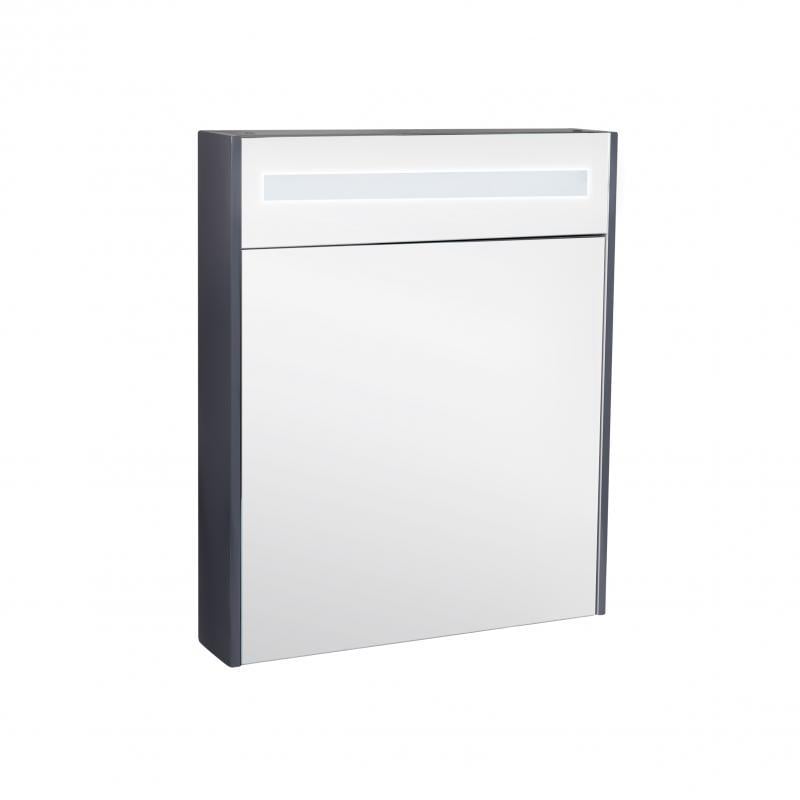 Дзеркальна шафа підвісна Q-tap Robin 600х730х145 Graphite з LED-підсвіткою QT1377ZP6002G