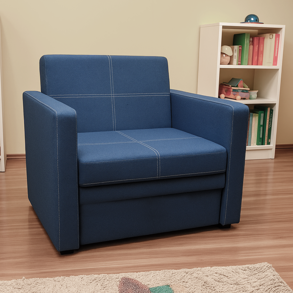 Мягкое кресло раскладное ТОБІ ШО Максиан Bahama для подростков рогожка 940х850х730 мм 30/Синий