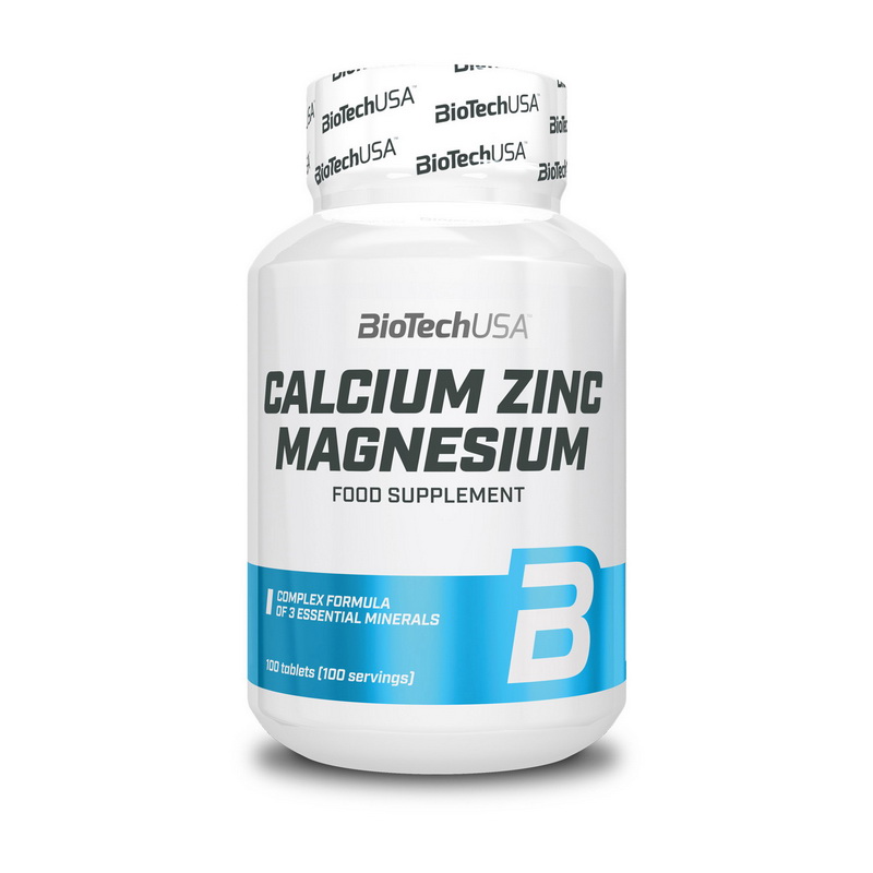 Минералы Кальций Магний Цинк BioTech USA Calcium Zinc Magnesium 100 таблеток