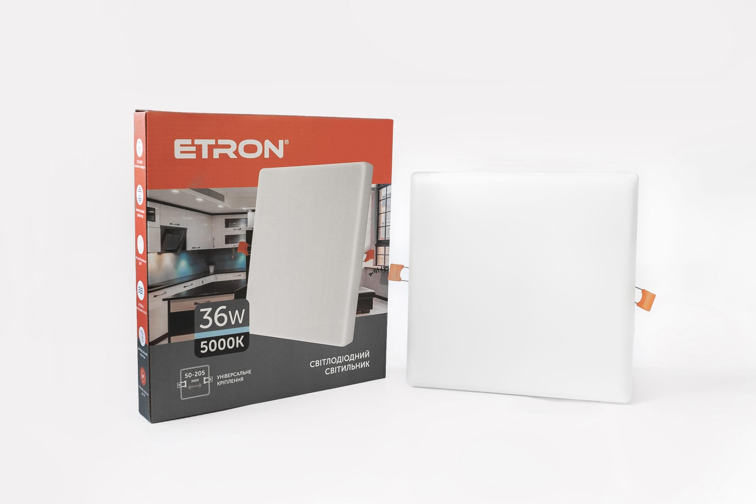 Светильник светодиодный ETRON Decor 1-EDP-668 с универсальным креплением квадратный 36 W 5000 K ІР20 (1-EDP-668)