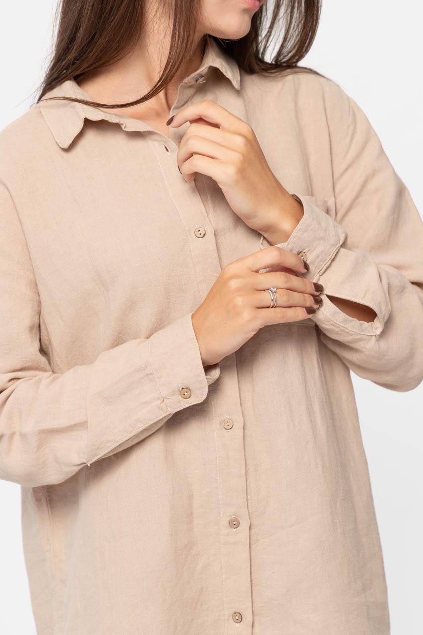 Рубашка домашняя Lotus Home Bruma длинная из льна S Бежевый (26843102) - фото 13 Рубашка домашняя Lotus Home Bruma длинная из льна S Бежевый (26843102) - фото 13