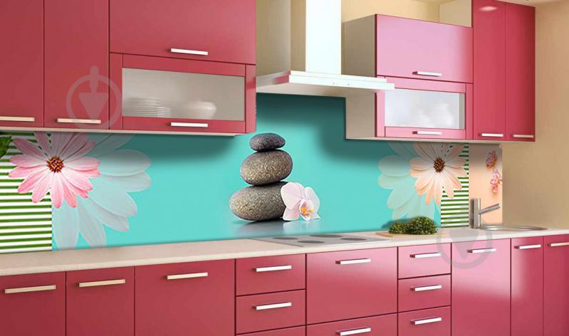 Наклейка виниловая кухонный фартук Zatarga "Камни и Цветы" 600х3000 мм (Z181394/2)