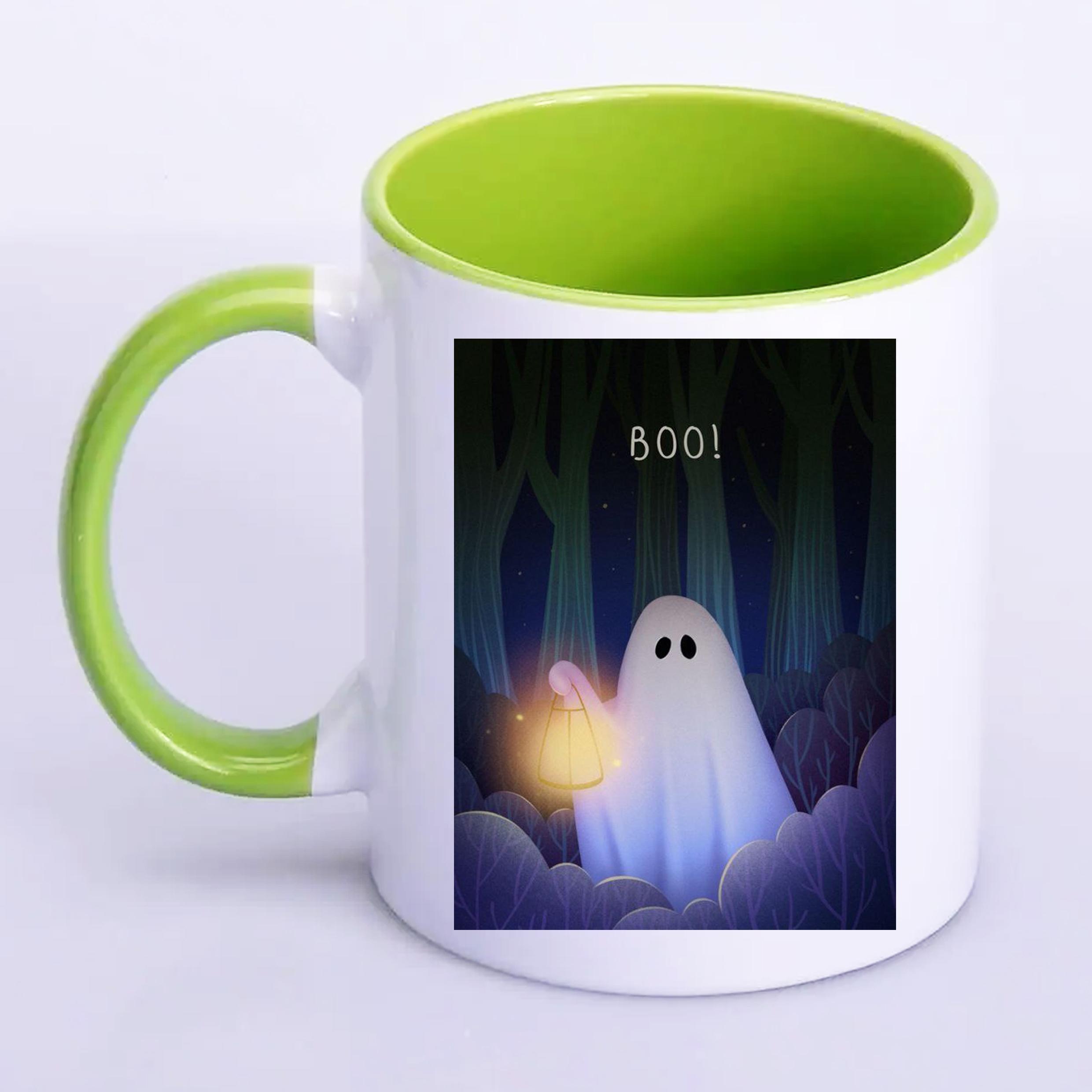 Чашка с печатью Boo! 330 мл Салатовый (20832) - фото 1 Чашка с печатью Boo! 330 мл Салатовый (20832) - фото 1