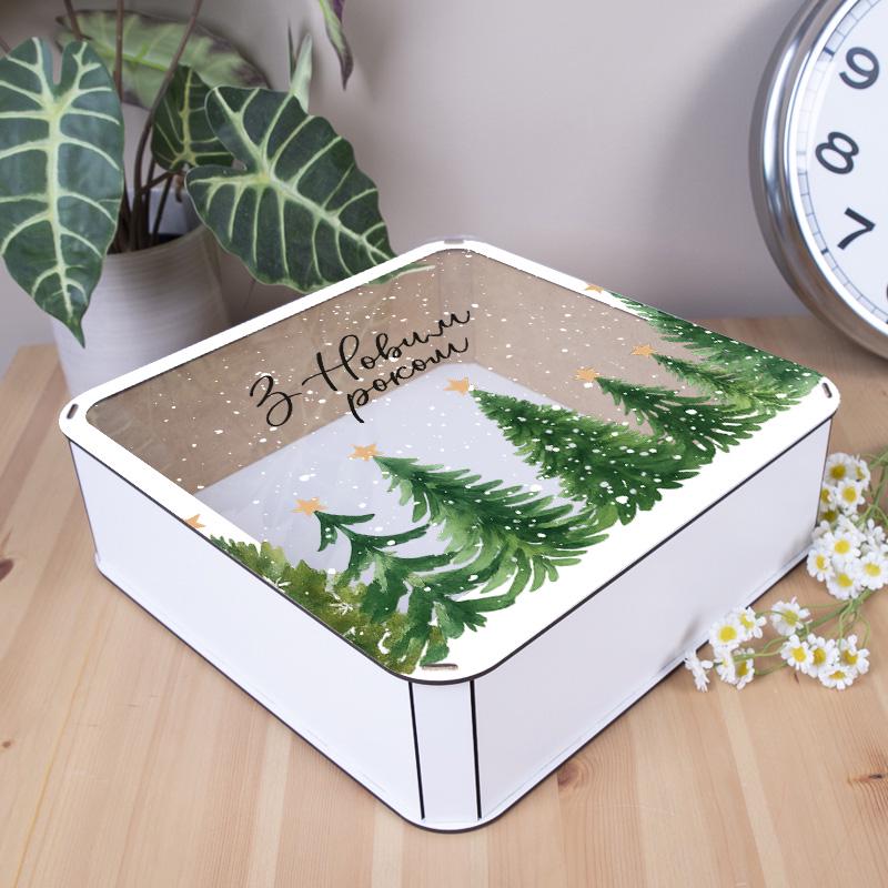 Коробка квадратная С Новым годом 32,5 см (5810-2) - фото 1