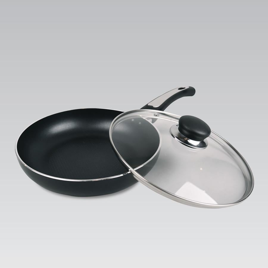 Сковорода с антипригарным покрытием и стеклянной крышкой Maestro 24 см (MR-1203-24)