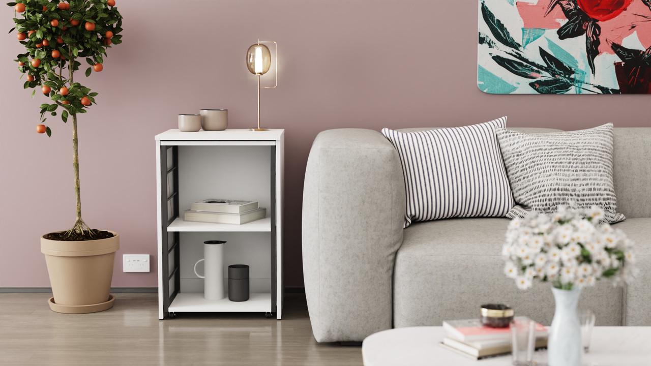 Стіл-тумба трансформер Ferrum-decor Смарт 2/2 метал/ДСП 16 мм 750x1450x600 мм Чорний/Білий (FRD-105102) - фото 5 Стіл-тумба трансформер Ferrum-decor Смарт 2/2 метал/ДСП 16 мм 750x1450x600 мм Чорний/Білий (FRD-105102) - фото 5