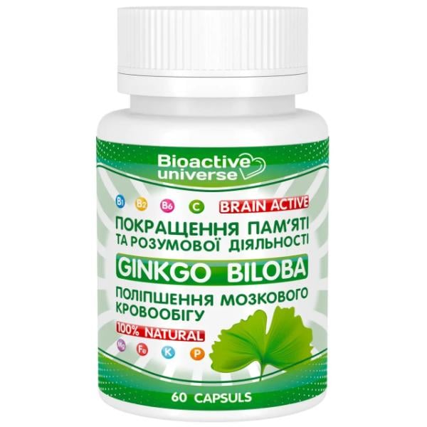 Комплекс для профилактики работы мозга Bioactive Universe Ginkgo Biloba 60 капс. (000026463)