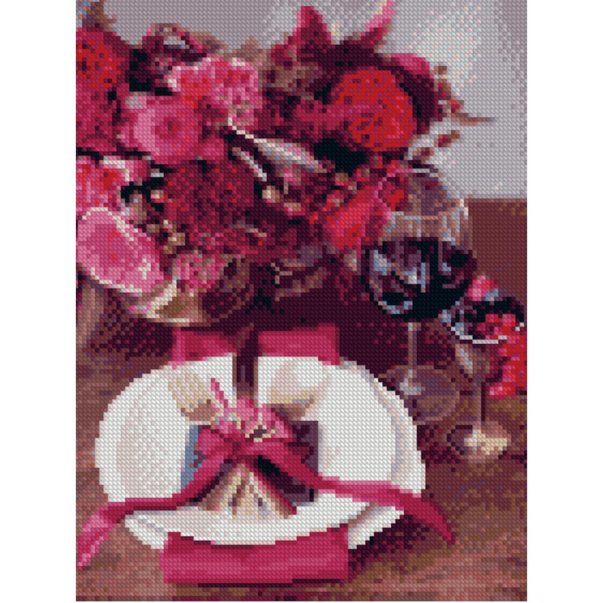 Алмазная мозаика по номерам Стратег Праздничная сервировка на холсте 30х40 см Красный с белым (150-98-HX123)