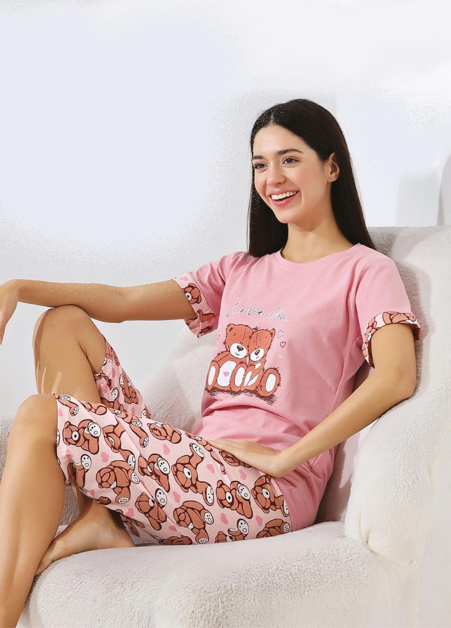 Пижама женская M3254 капри/футболка хлопок S (2214822246)