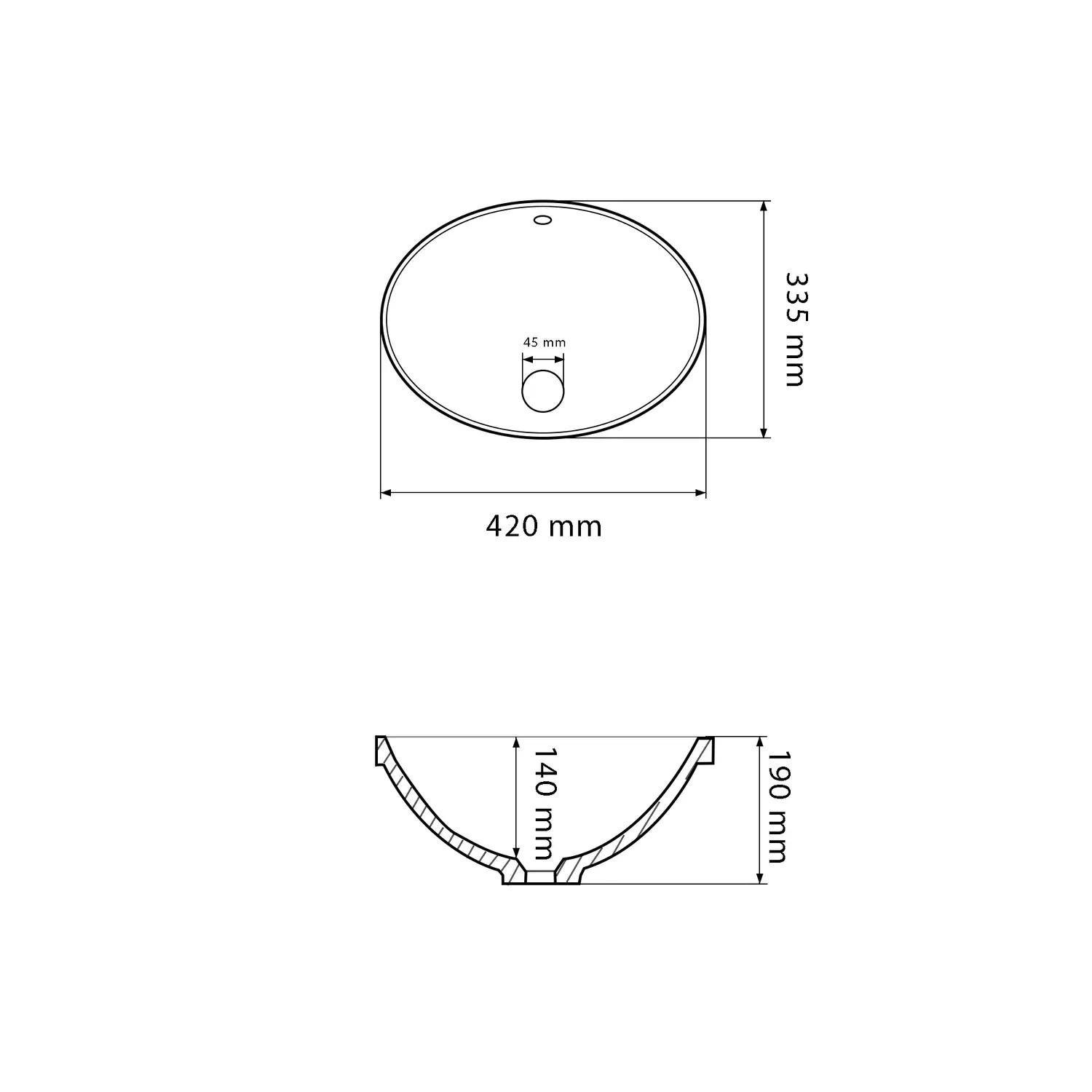 Раковина врізна VBI Mestre овальна 335x420 мм Білий (RM-VBI-018009) - фото 5