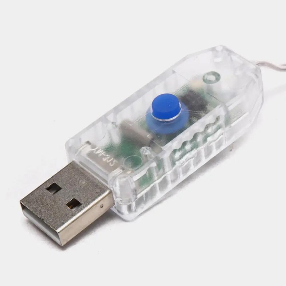 Реле USB для гирлянды Роса шнур 8 режимов 5V IP20 2 м ручное Реле USB для гирлянды Роса шнур 8 режимов 5V IP20 2 м ручное