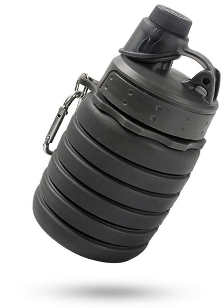 Пляшка для води силіконова складана EL-582 Чорний - фото 5 Пляшка для води силіконова складана EL-582 Чорний - фото 5