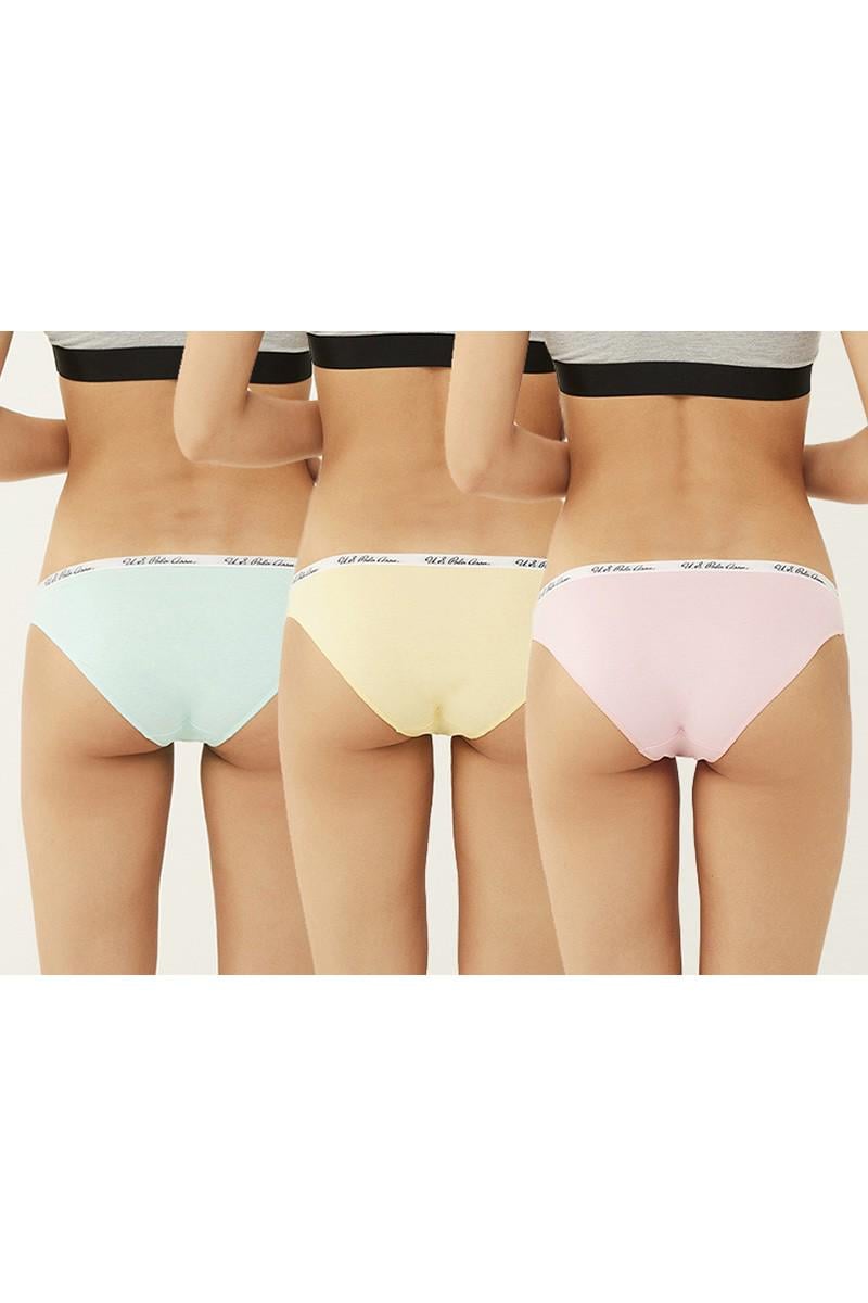 Трусики слип U.S. Polo ASSN р. 5/XL 3 шт. Мятный/Желтый/Розовый (73991)