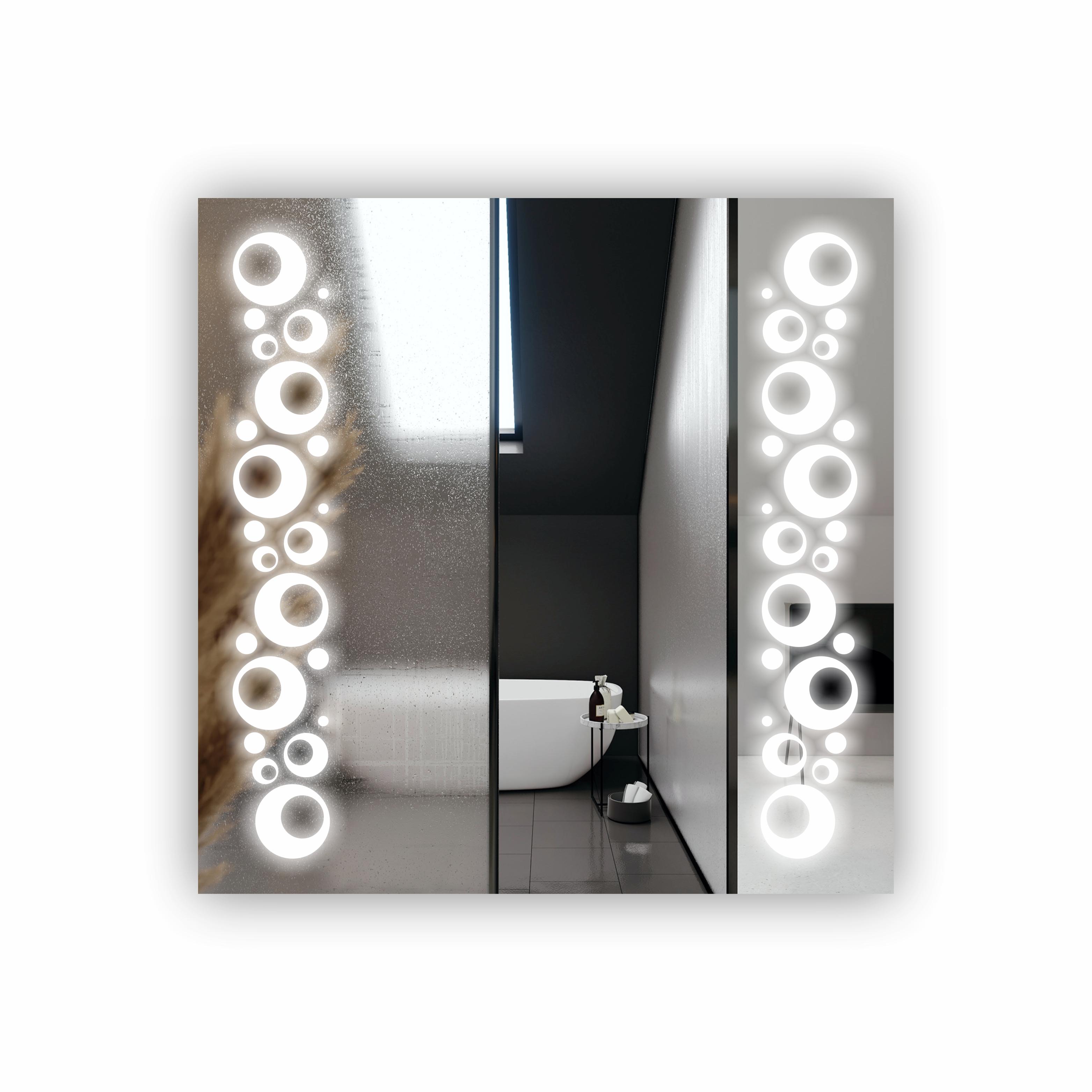 Зеркало с LED подсветкой 800х800 мм (R-075)