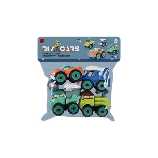 Набор машин 4 машинки с конструктором и отверткой (JD 1899-13 A) Набор машин 4 машинки с конструктором и отверткой (JD 1899-13 A)