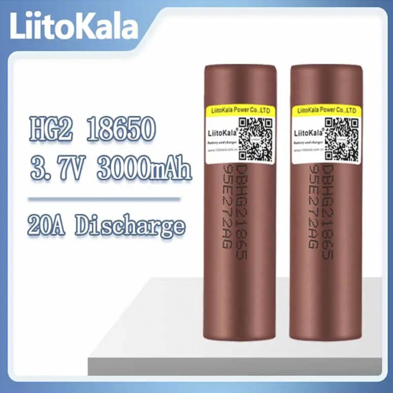 Акумулятор LiitoKala HG2 18650 3000 мАг 20A (1057974) - фото 4 Акумулятор LiitoKala HG2 18650 3000 мАг 20A (1057974) - фото 4