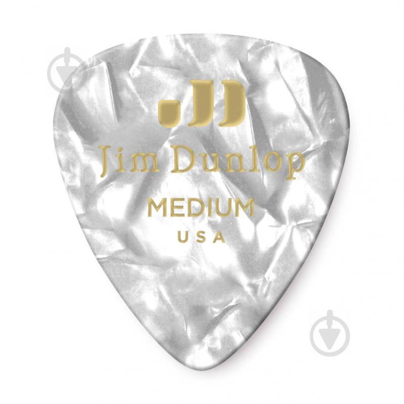 Медиаторы Dunlop 483P04MD Genuine Celluloid White Pearloid Medium Player's Pack (12 шт.) - фото 2