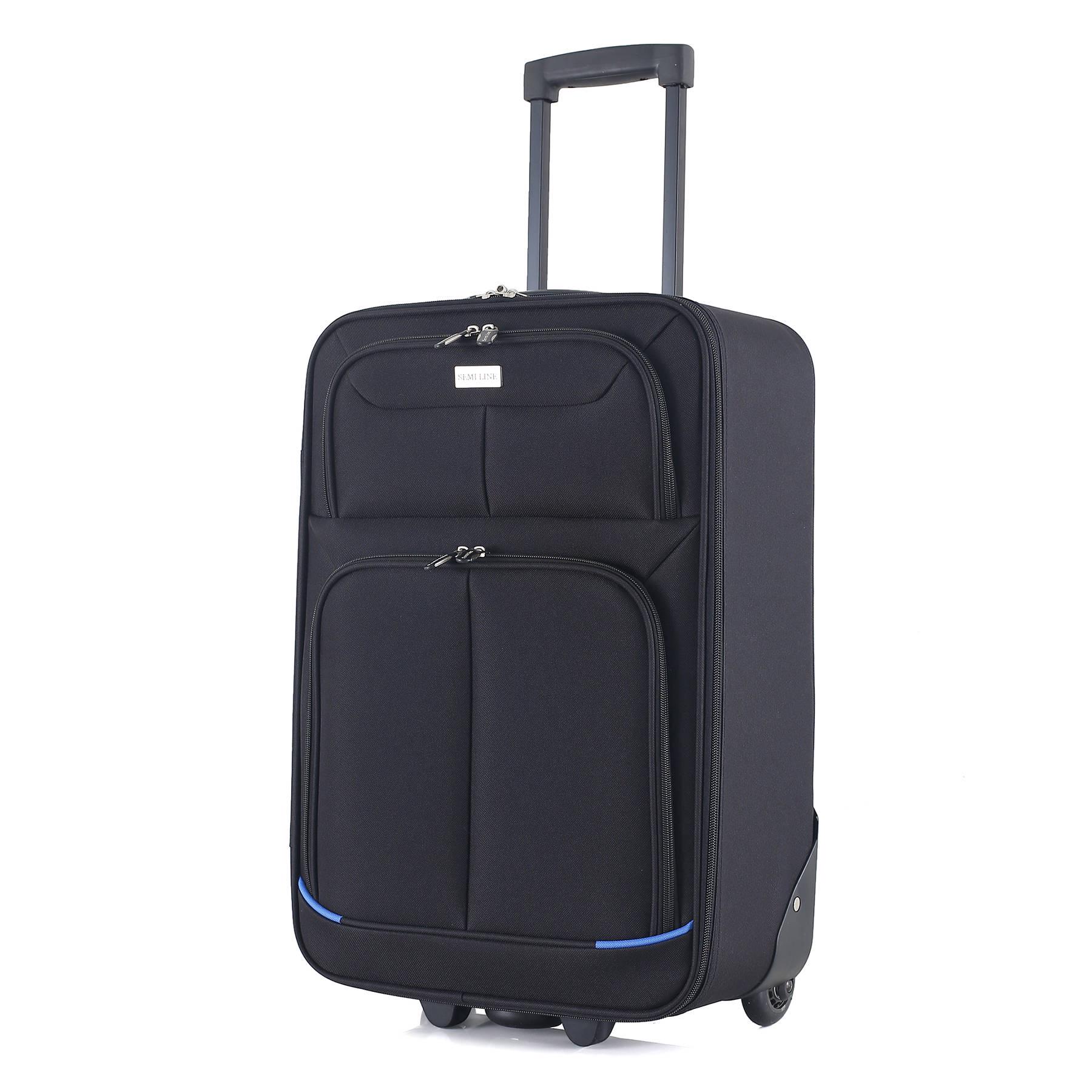 Чемодан SEMI LINE 20" S Black/Blue Lines (T5753-1) Чемодан SEMI LINE 20" S Black/Blue Lines (T5753-1)