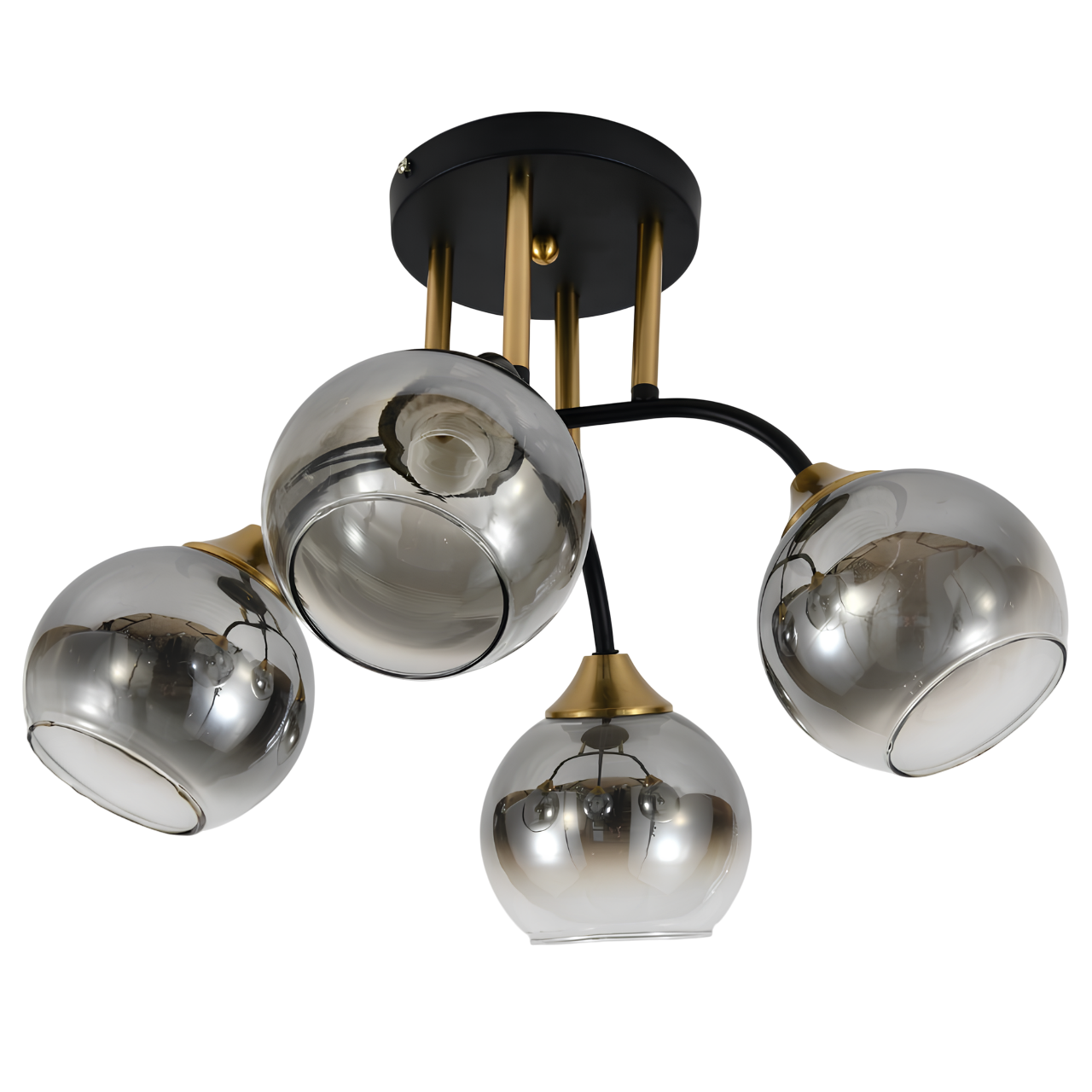 Люстра Sirius на четыре плафона с градиентом под лампы Е27 Черный/Медный (DX2028-4 BK+Copper)